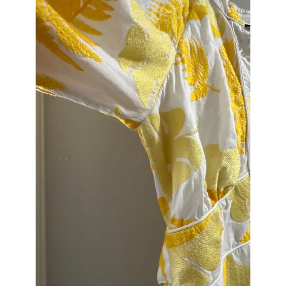 Acler Yellow and White Bastia Golden Leaves Dress - Picture 5 of 11